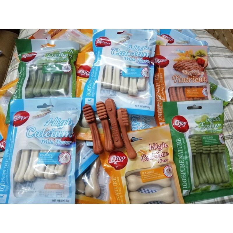 Xương gặm cho chó mèo Orgo, xương gặm sạch răng cho chó, xương canxi chó