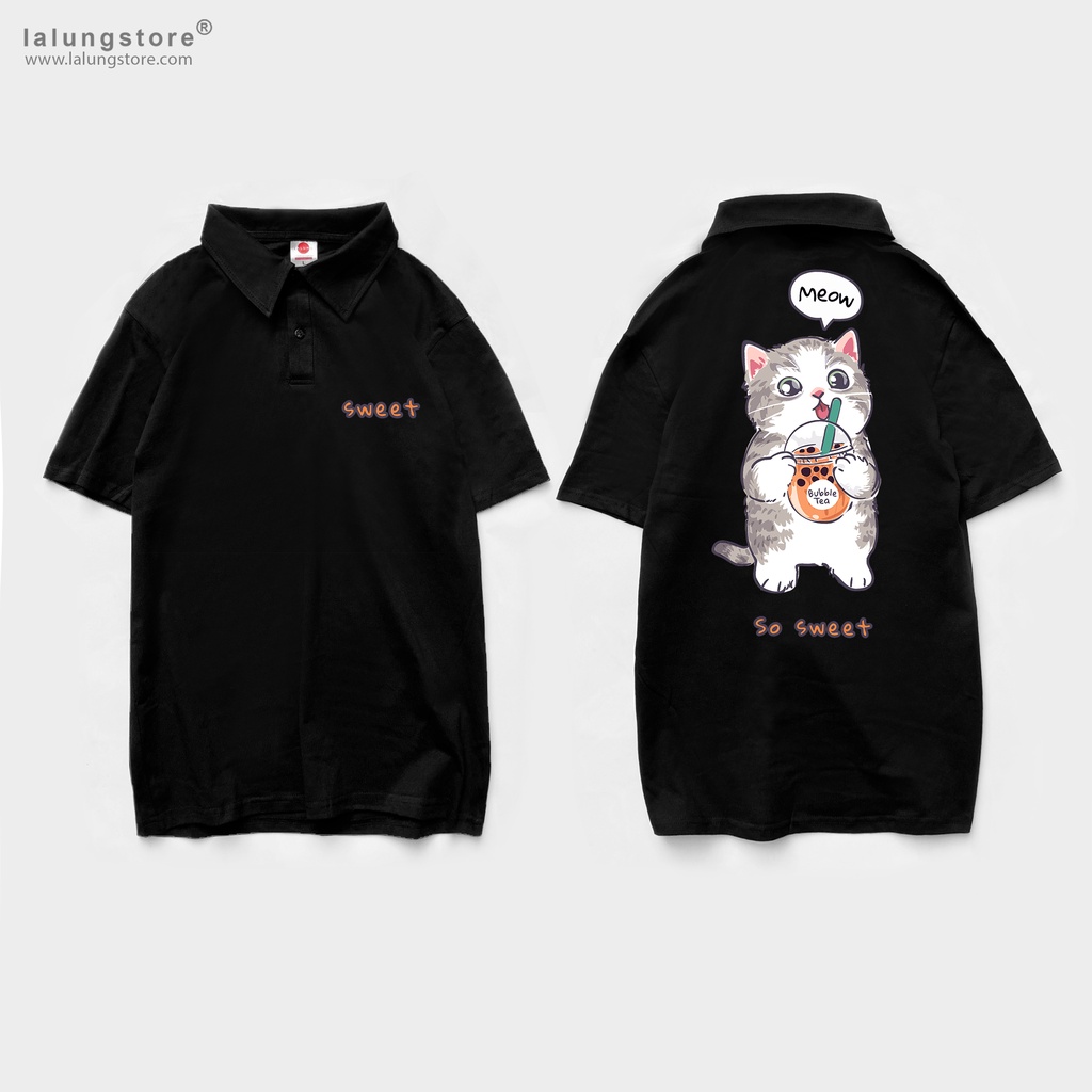 Áo Polo Unisex Hoạ Tiết Mèo [1662]