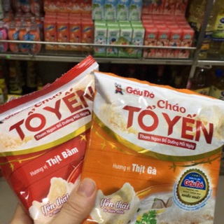 Cháo tổ yến Gấu Đỏ vị Gà/ thịt bằm  50gr vị thịt bằm