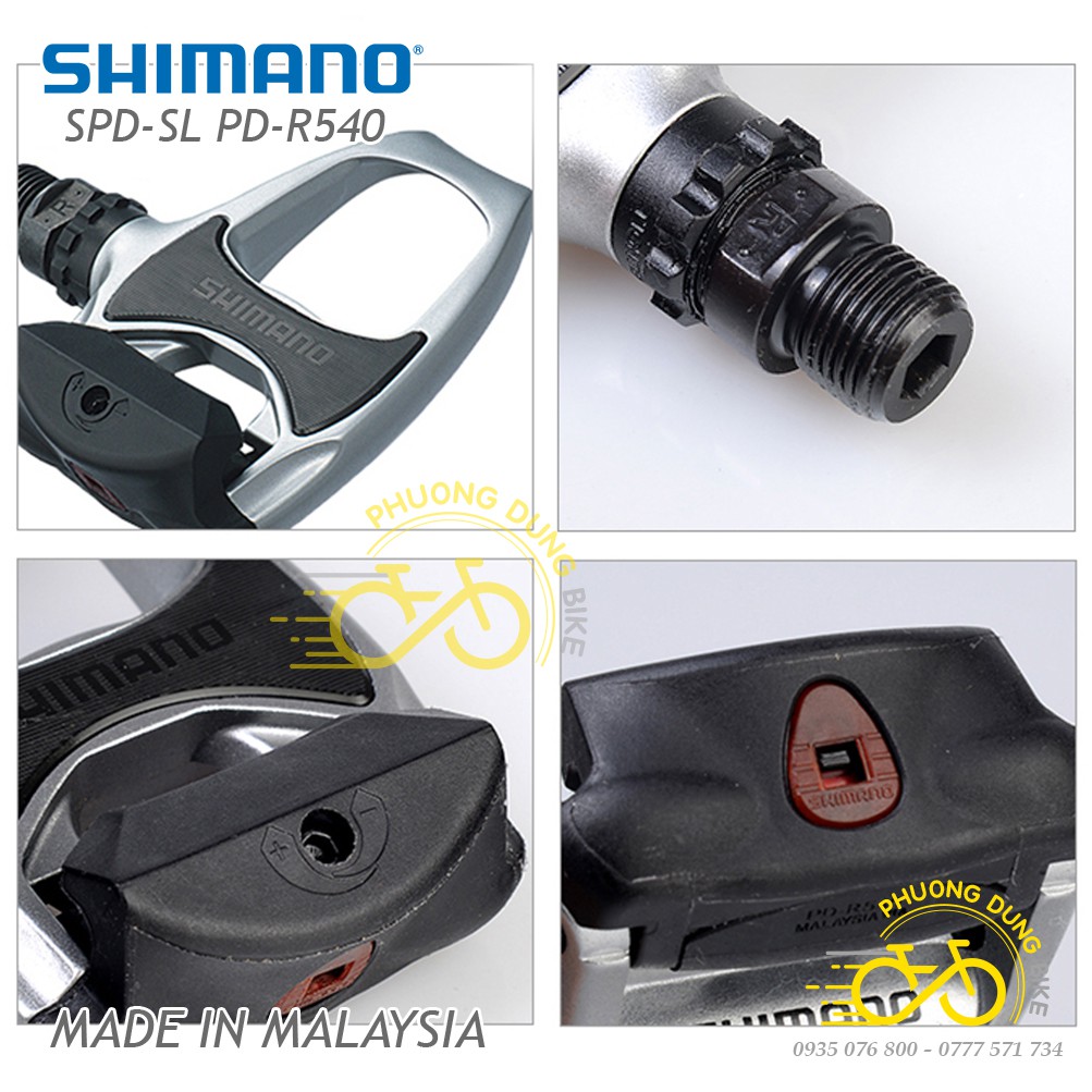 Pedan  can xe đạp SHIMANO PD R540 - Hàng chính Hãng Fullbox