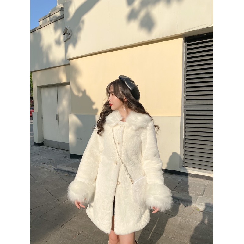 Khoác lông cổ lông cao cấp ulzzang Jna Official