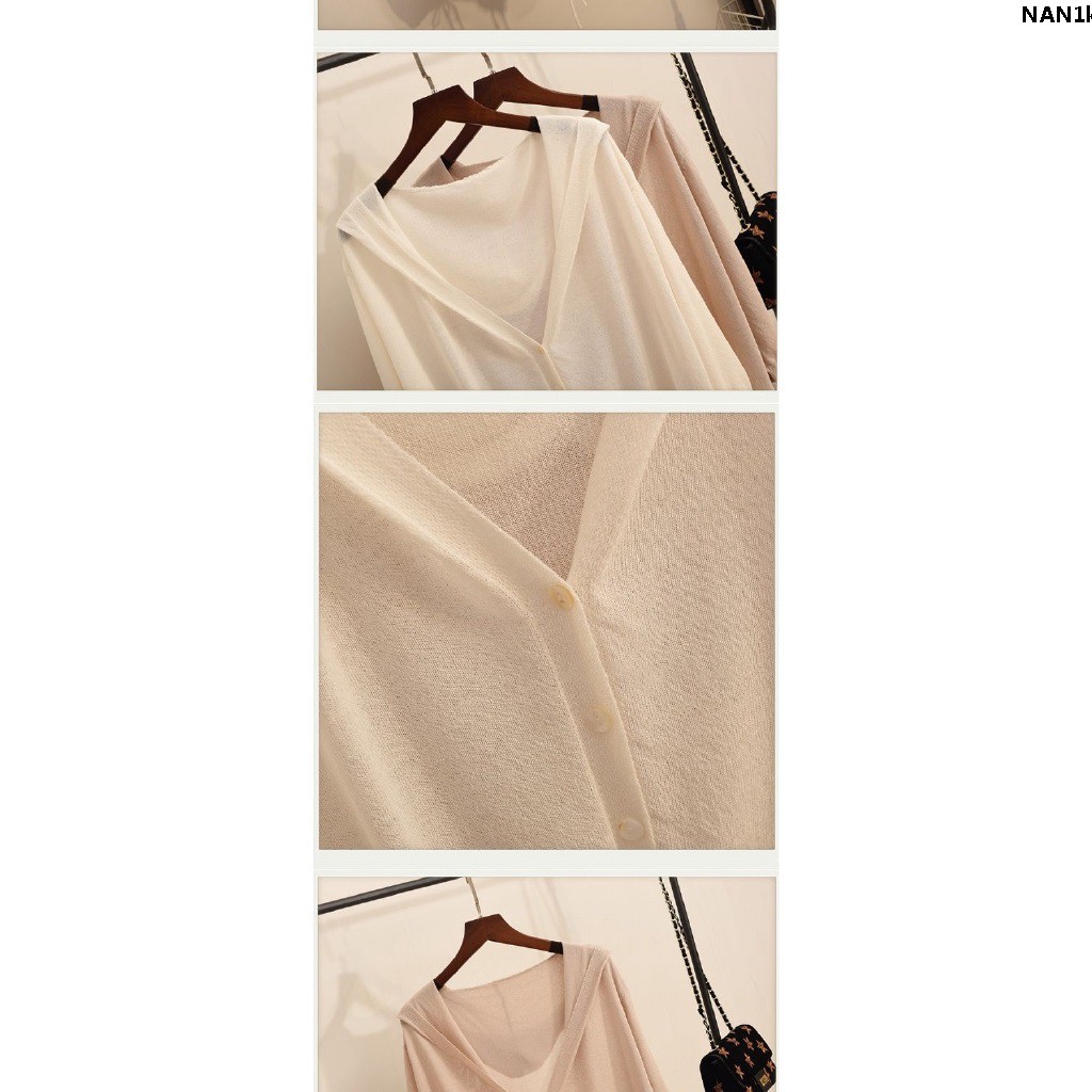 Áo Khoác Cardigan Mỏng Tay Lửng Dáng Rộng Plus Size Cho Nữ