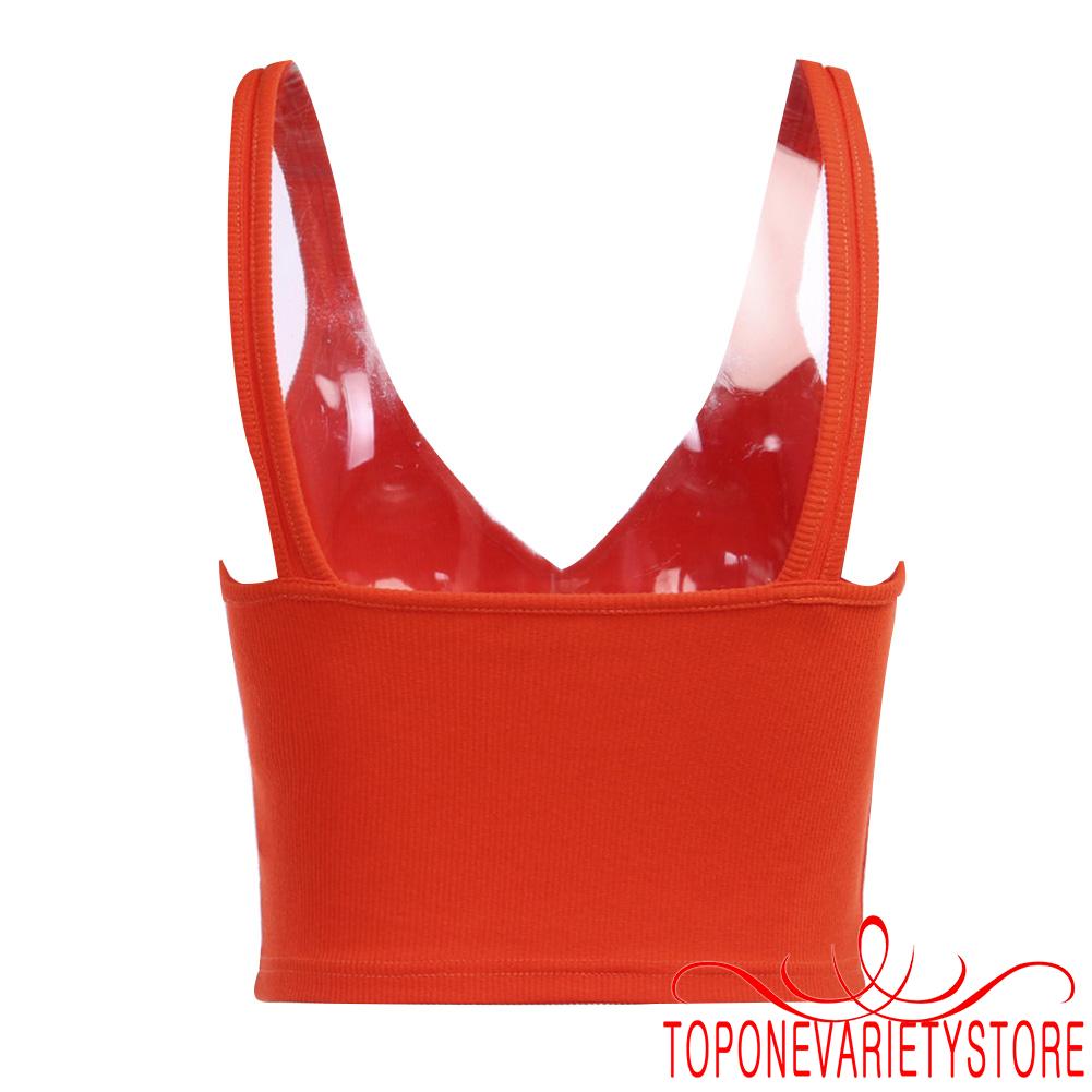 Áo Croptop Không Tay Cổ Chữ V Gợi Cảm Dành Cho Nữ