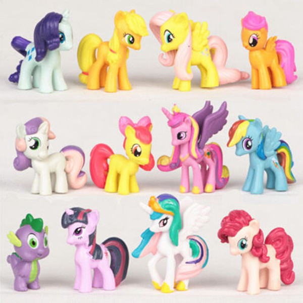 Bộ 12 Mô Hình Ngựa Pony Dễ Thương Dùng Trang Trí Bánh Kem Quà sinh nhật