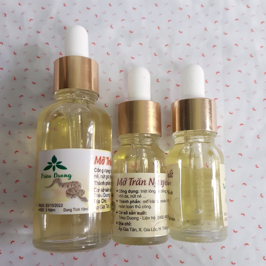 Mỡ trăn lọ nhỏ dung tích 10ml, dùng cho thẩm mỹ hoặc làm đẹp