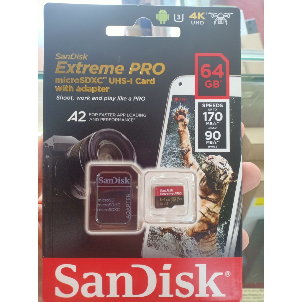 Thẻ Nhớ MicroSD 64GB/ 128GB/ 256GB/ 512GB SanDisk Extreme Pro V30 A2 200MB/s