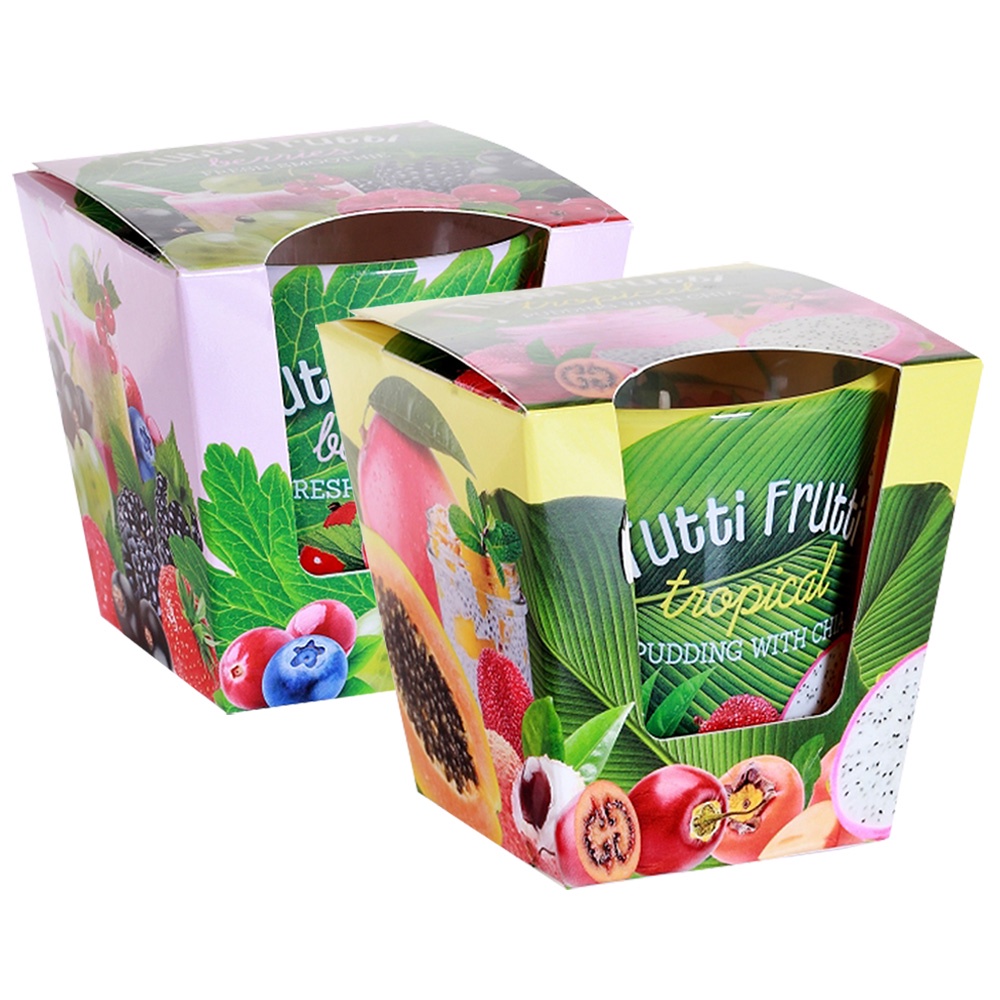Combo 2 ly nến thơm tinh dầu Bartek Tutti Frutti 115g - trái cây rừng, thơm phòng, khử mùi, không khói