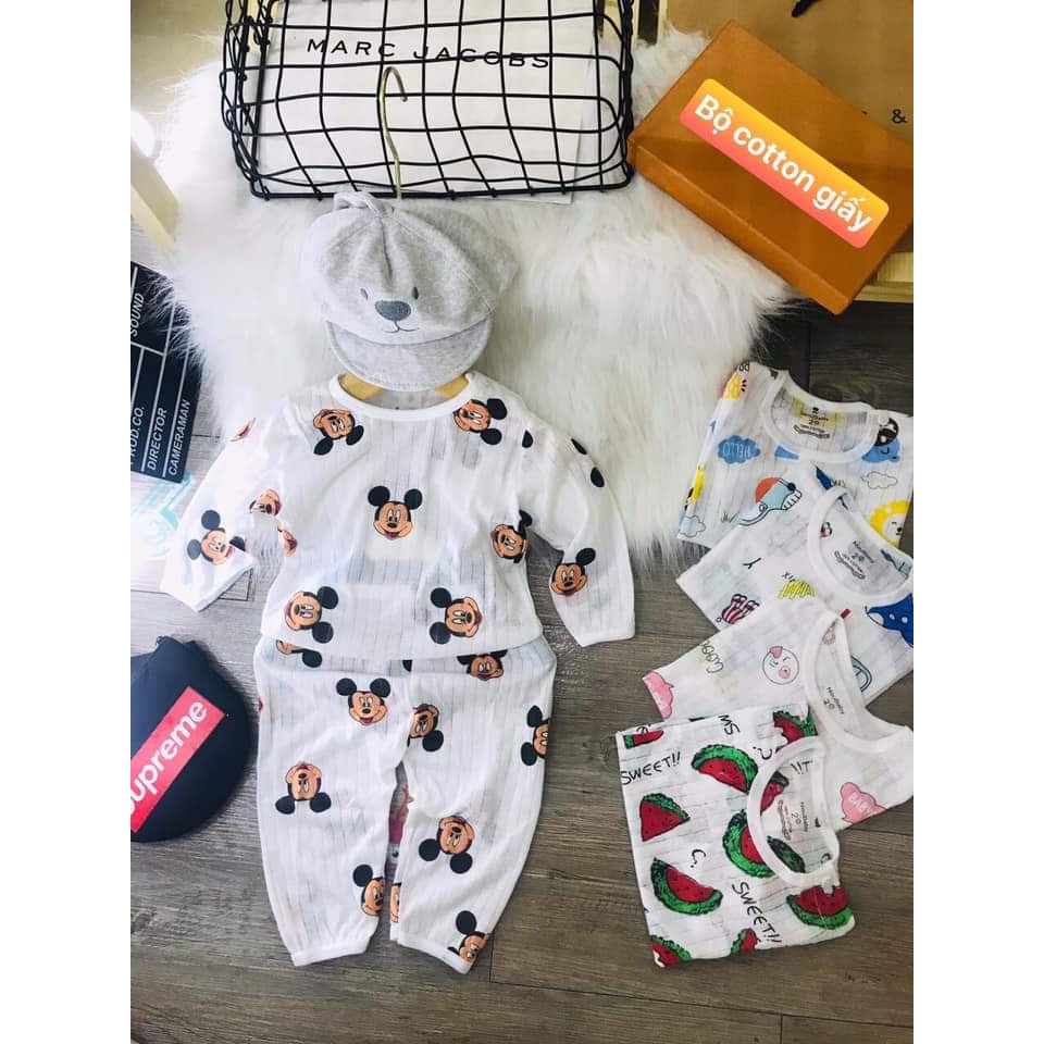 Bộ quần áo trẻ em cotton giấy QATE269 cho bé sơ sinh đến 15kg | BigBuy360 - bigbuy360.vn