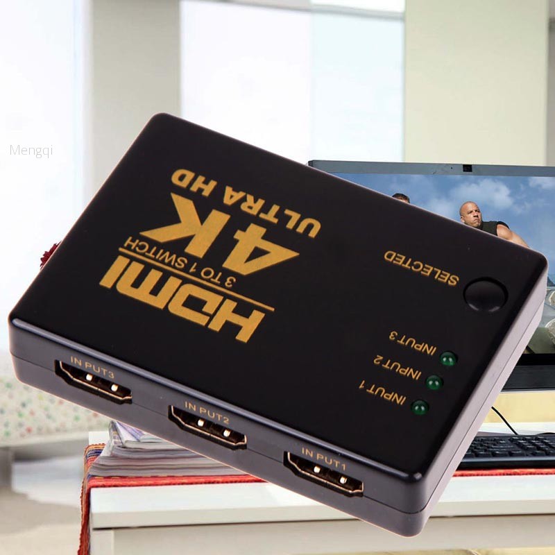 Mengqi✨4K*2K 3In 1Out Port HDMI Switch Switcher Hub Splitter Ultra HD for HDTV PC -dc3145