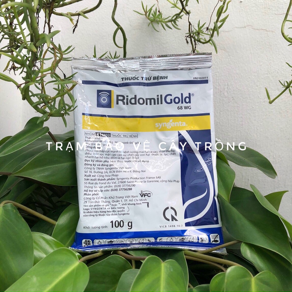 Chế phẩm trừ bệnh vàng lá, thối rễ, rỉ sắt RIDOMIL GOLD 68WG gói 100gr