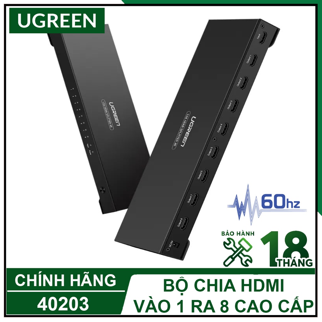 Bộ Chia Hdmi 1 Ra 8 Cao Cấp, UGREEN 40203 Chính Hãng