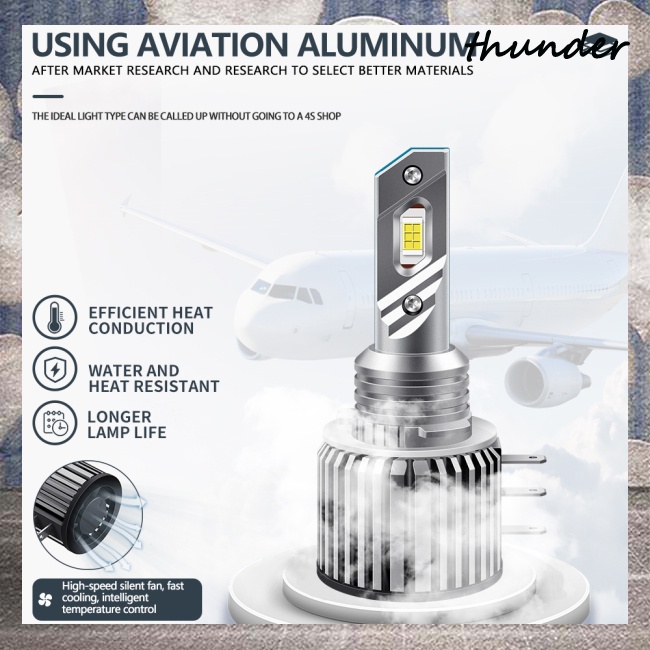 1 Cặp Đèn Pha Siêu Sáng H15 20000lm 6000k 10-32v 80w Chất Lượng Cao Cho Xe Hơi