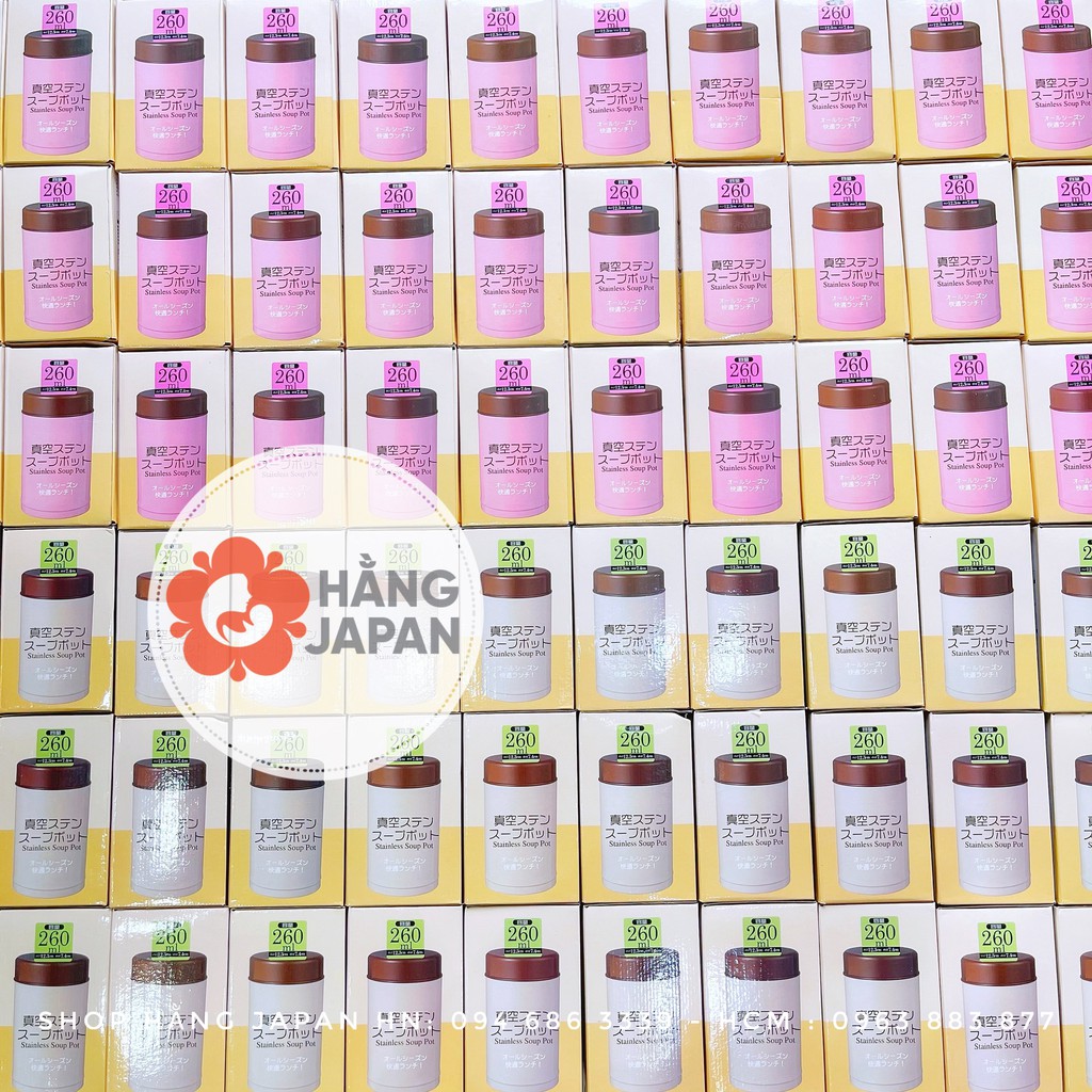 Bình ủ cháo giữ nhiệt siêu gọn nhẹ Stainless nội địa Nhật 260ml đủ màu