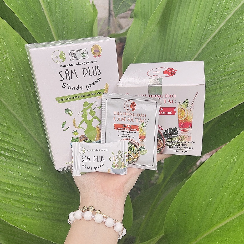 Kẹo Giảm cân SÂM Plus sbody green Nguyên Hộp 30v Tặng kèm 1 hộp trà 15 gói