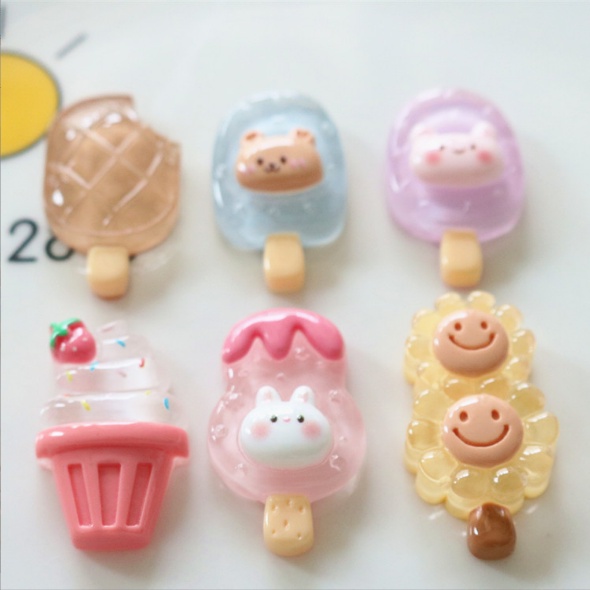 Charm kem que nhựa trong suốt trang trí kẹp tóc, dán Jibbitz, vỏ ốp điện thoại, bình nước, DIY