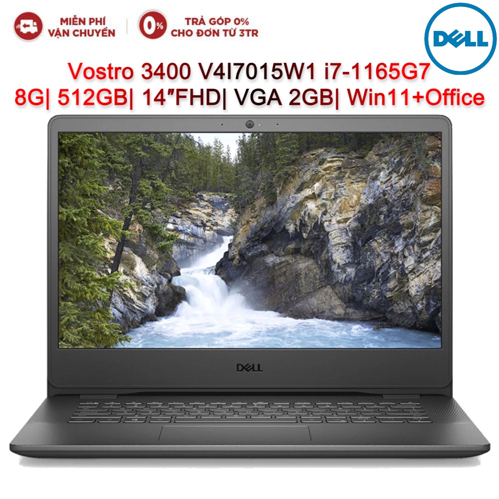 [ELGAME20 giảm 10% tối đa 2TR] Laptop Dell Vostro 3400 V4I7015W1 i7-1165G7| 8G| 512GB| 14″FHD| VGA 2GB| Win11+Office (Đe