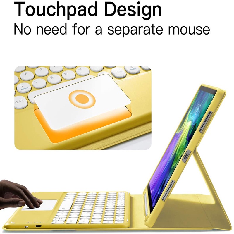 Hộp đựng bàn phím touchpad Bluetooth không dây dành cho iPad 10.2 5th 6th 7th 8th 9th gen Air 4 air 5 Pro 9.7 10.5 11 2020 2021