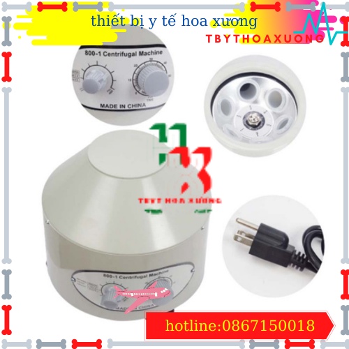 Máy Tách Huyết Tương 6 Ống - Máy Ly Tâm 6 Ống 800-1 Có Núm Hẹn Giờ