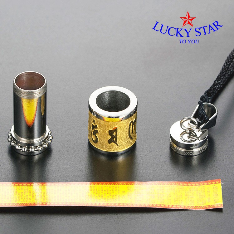 Dây chuyền xoay OM MANI PADME HUM bên trong chứa Lăng Nghiêm Kinh