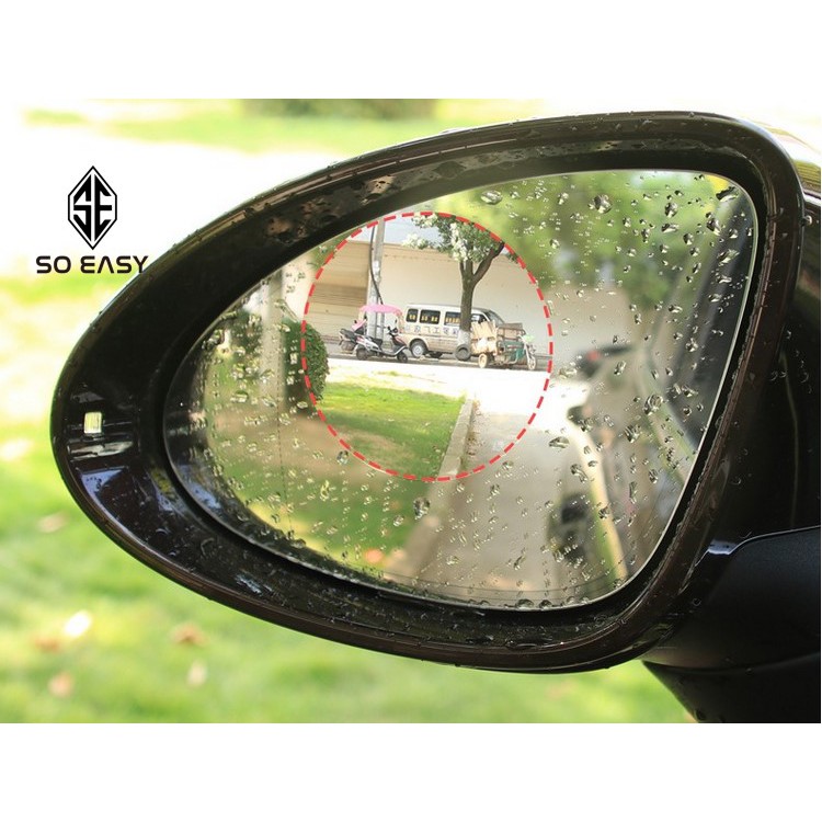 Bộ 2 Miếng dán decal 100mm tròn NANO film chống nước, chống mờ,chống chói nắng gương, kính mô tô, xe hơi, xe ôtô, xe tải