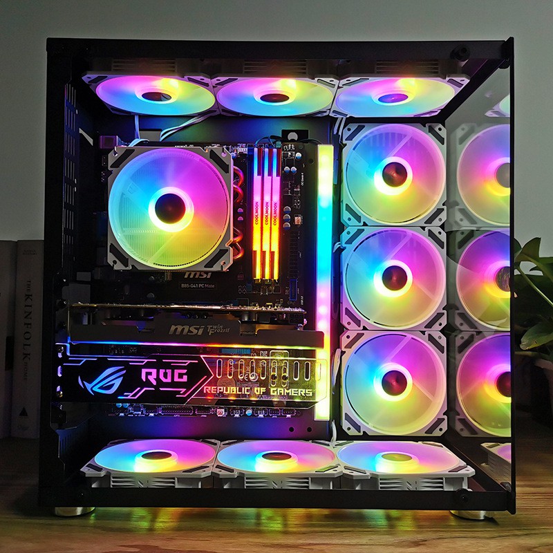 [Mã 253ELSALE hoàn 7% đơn 300K] Combo 5 Quạt làm mát Case Coolmoon CM-JOY RGB 12cm (Trắng)