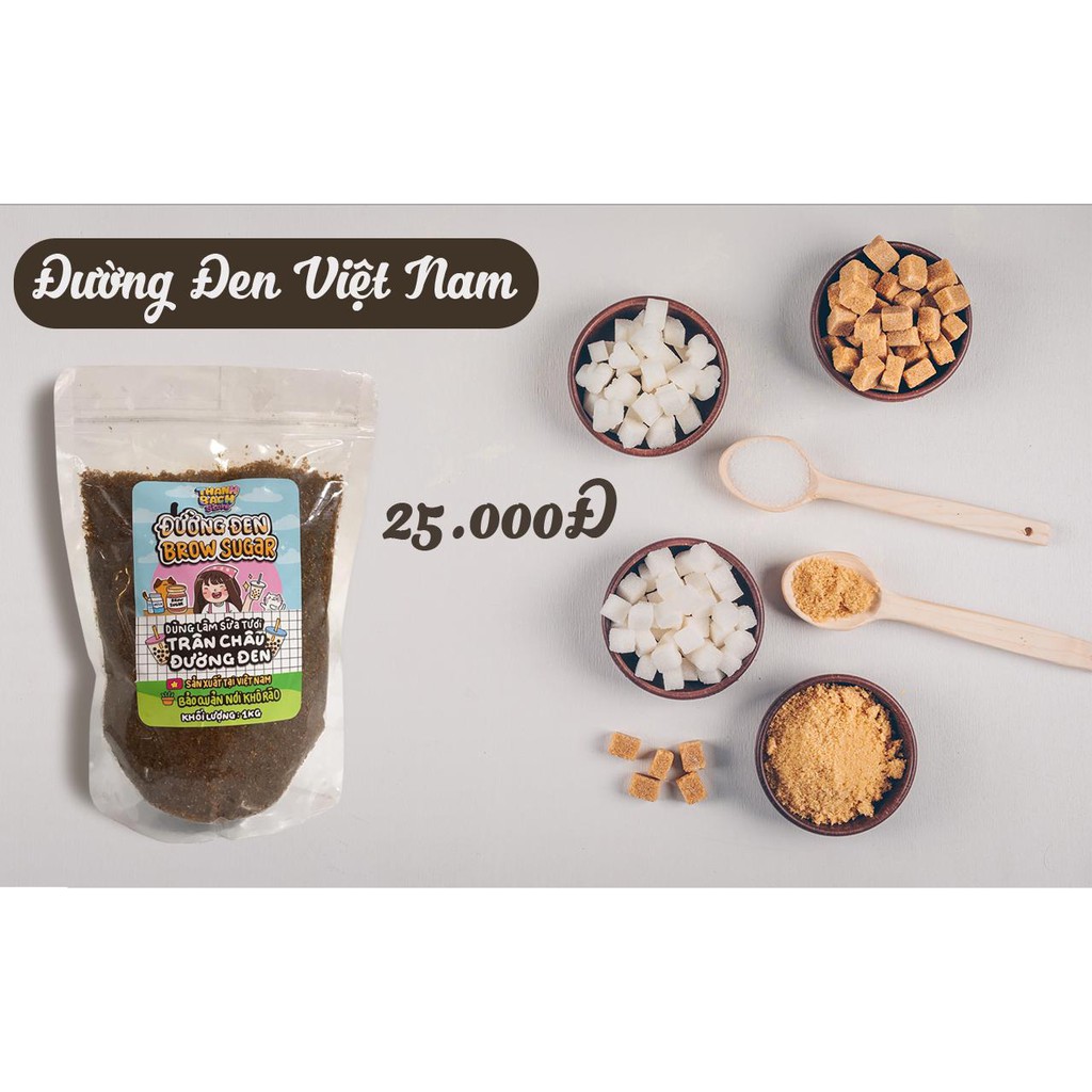 [Mã SKAMA8 giảm 8% đơn 300K] [SALE] Đường Đen Việt Nam Làm Sữa Tươi Trân Châu Đường Đen (Việt Nam) Gói 1kg (Túi Zip) | BigBuy360 - bigbuy360.vn