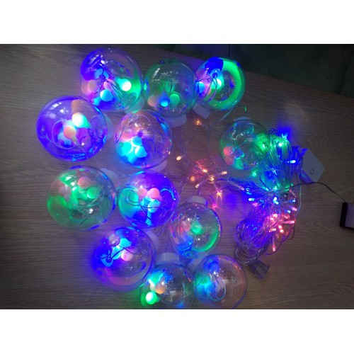 ⚡️Dây đèn led trang trí bóng tròn 12 bóng B38 nháy hình cầu, trang trí noel, quán cafe đẹp long lanh.⚡️