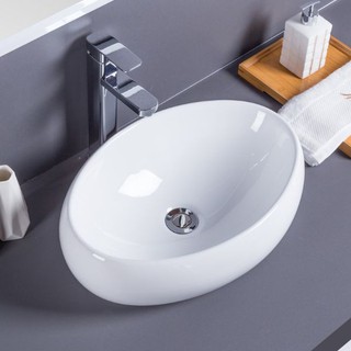 CHẬU LAVABO ĐẶT BÀN ELIP + xifong nhấn