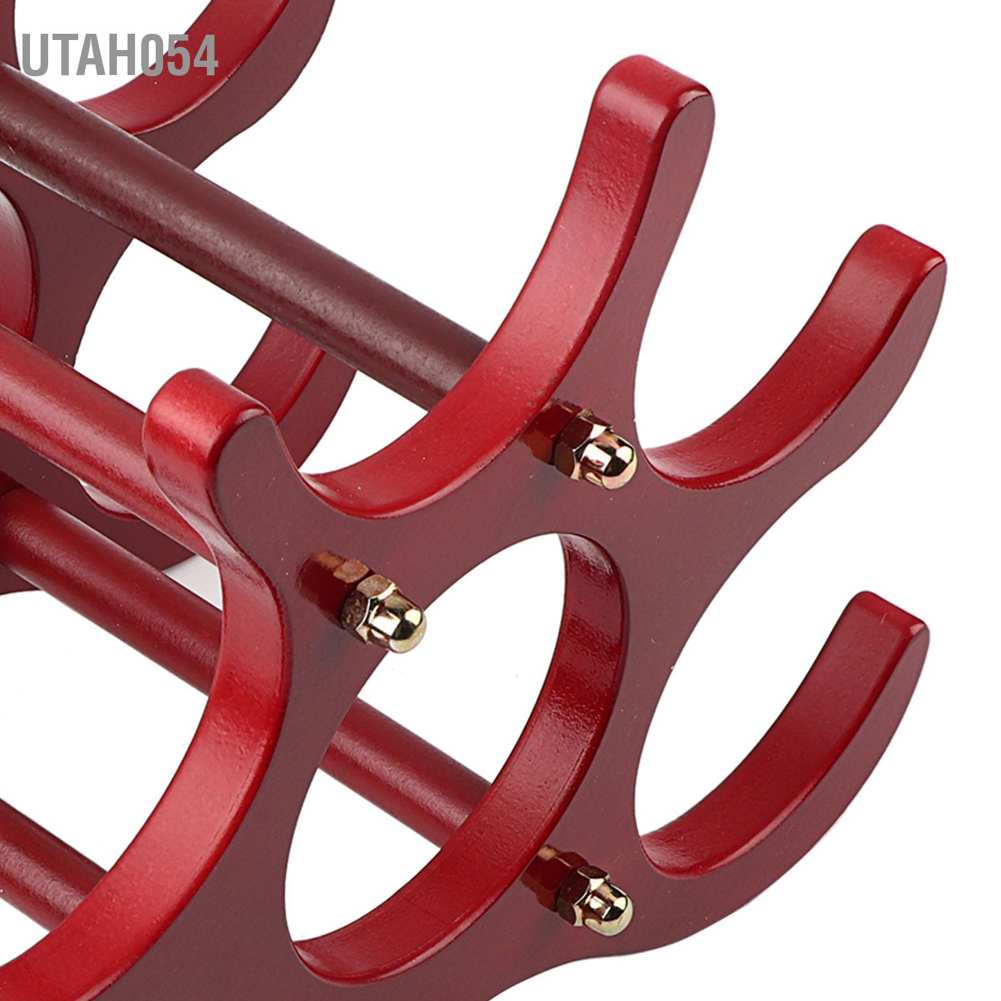 Giá đỡ 6 chai rượu vang đỏ bằng gỗ tiện dụng