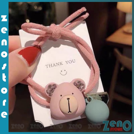 Set 5 dây buộc tóc Gấu cute, Dây Cột Tóc, Chun Buộc Tóc Nhiều Màu PT33