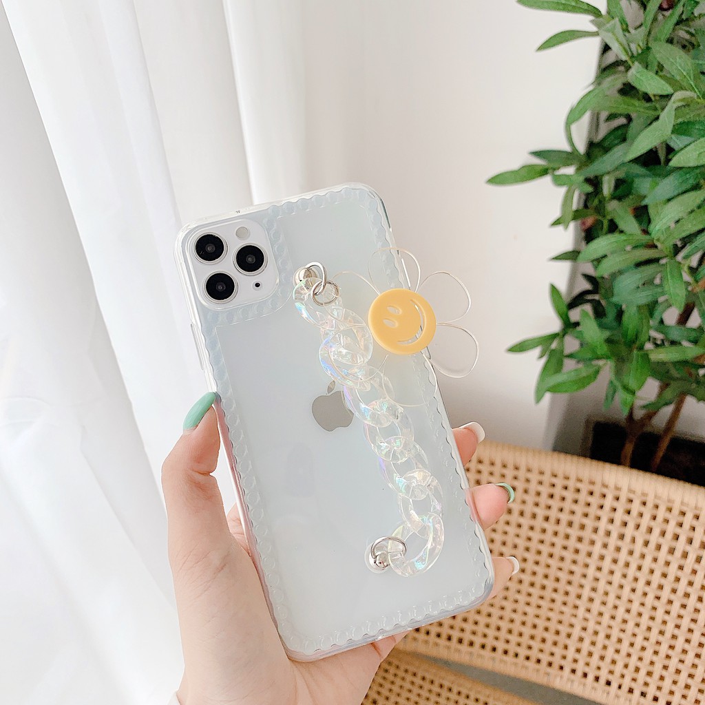 Ốp điện thoại mềm có dây đeo tay thủ công xinh xắn cho iPhone 7 plus x xs max x lphone 8 iphone 11 pro max 12 pro max