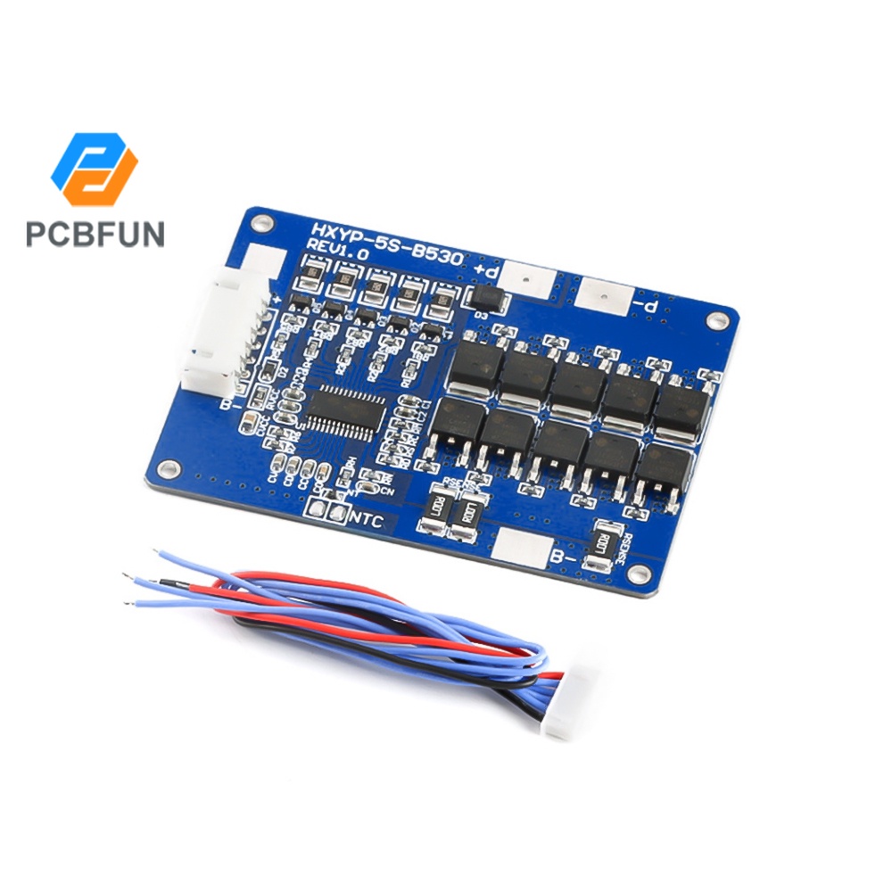 Bảng mạch bảo vệ pin lithium Pcbfun 5S BMS 18650 21V