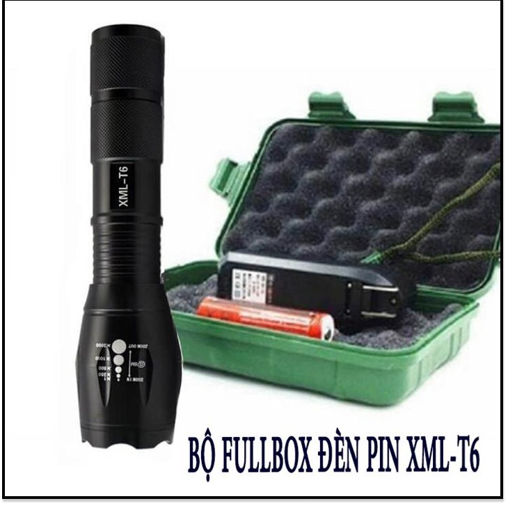 Đèn pin siêu sáng Police XML-T6 - Made in Japan - Hàng chuẩn loại tốt, chiếu sáng mạnh, độ bền cao - Bảo hành 1 đổi 1 tr