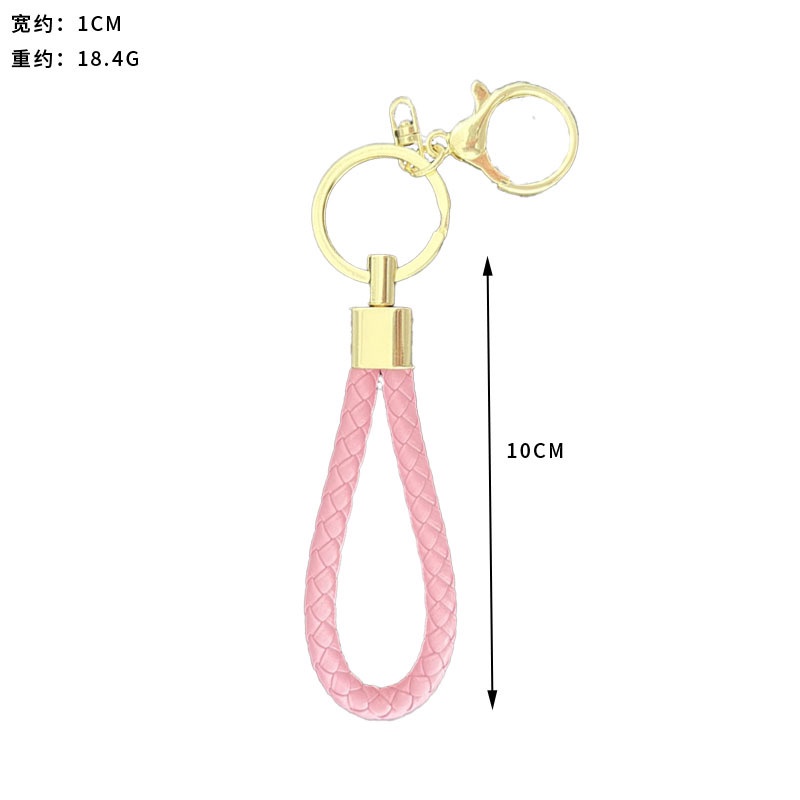 Móc Chìa Khóa Xe Hơi/Túi Da Bện Nhiều Màu Tùy Chọn Tiện Dụng