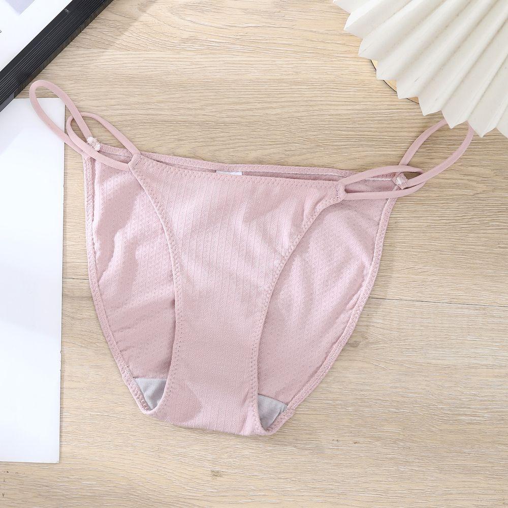 OCEANMAP Quần Lót Cotton Lưng Thấp Thoáng Khí Thoải Mái Màu Sắc Đơn Giản Cho Nữ