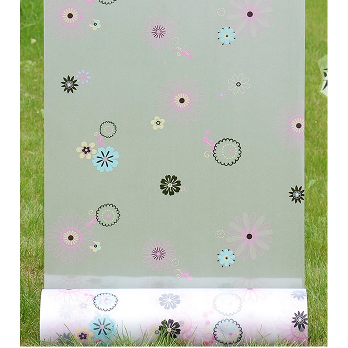 Giấy dán kính vườn hoa sắc màu