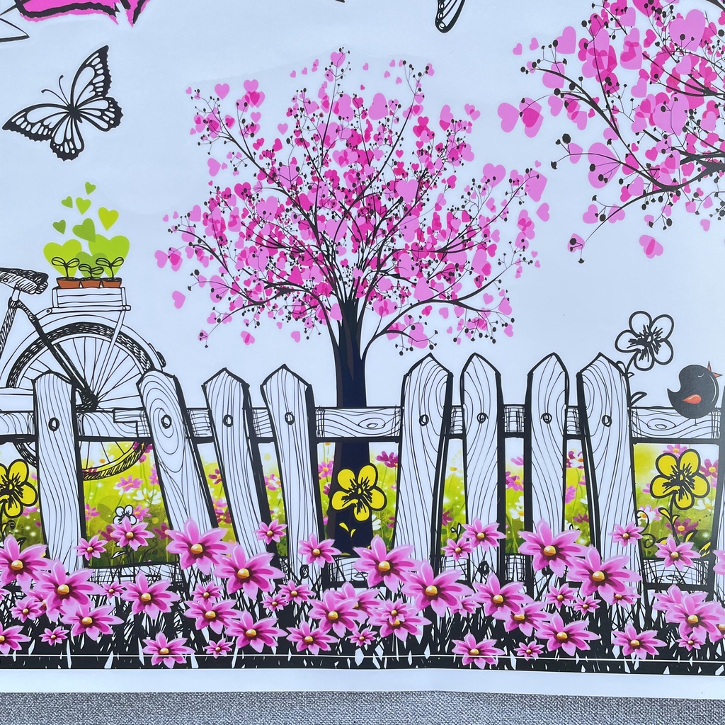 Decal dán tường hàn quốc trang trí chân tường phòng ngủ TUNG DECOR AY7276 Happy Tree