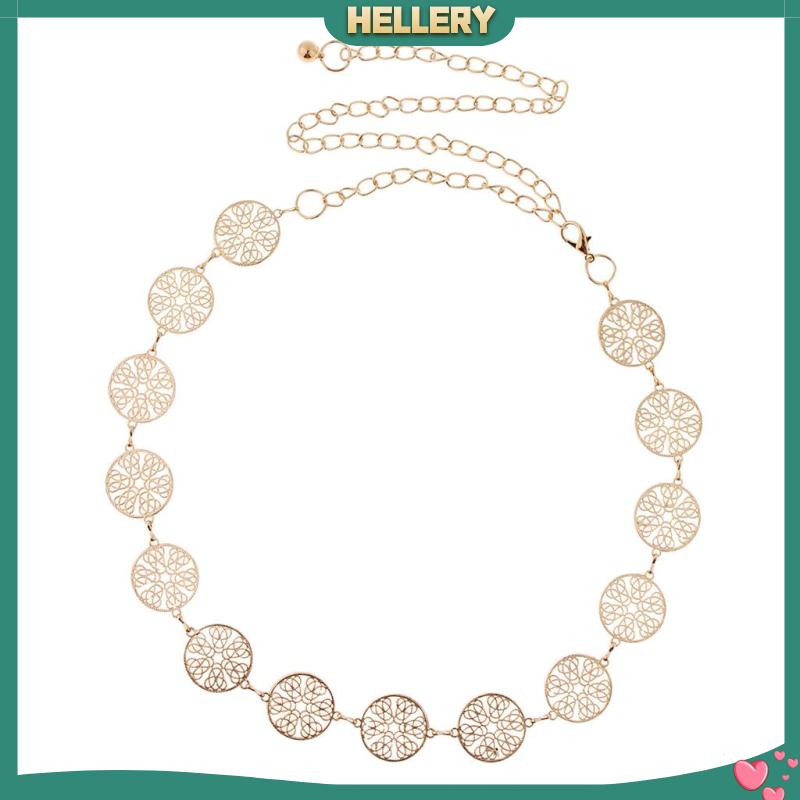 Thắt lưng dây xích mặt đồng xu vàng thời trang cho nữ