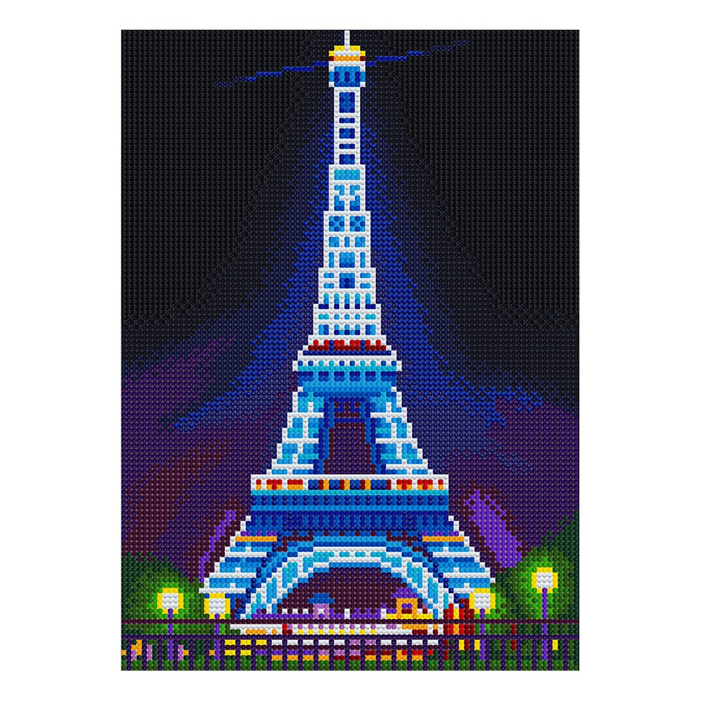 Bộ Tranh Đính Đá Dạ Quang Tự Làm Hình Tháp Eiffel Độc Đáo