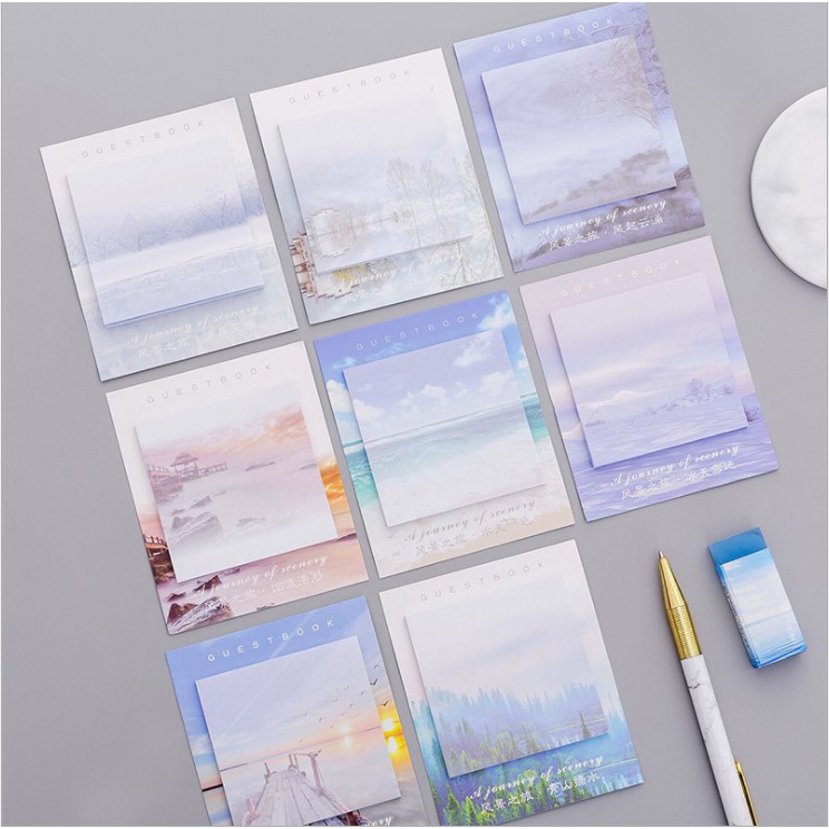 Giấy Giấy note ghi nhớ phong cảnh Xinh Xắn Tiện Dụng 30 trang