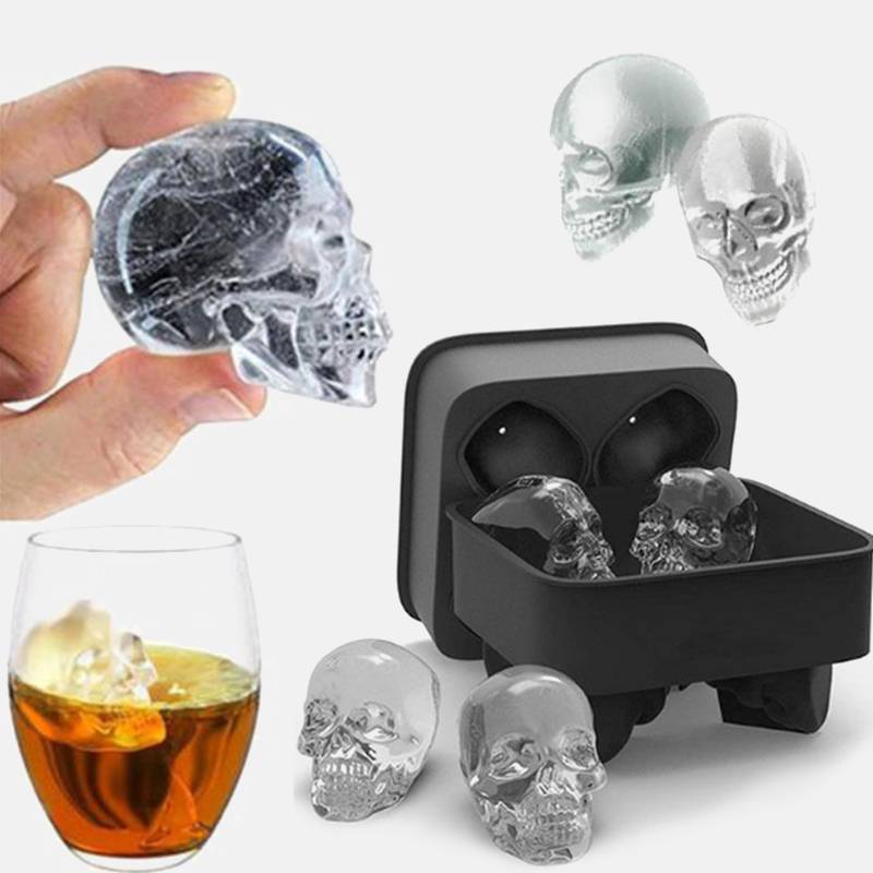 3D Skull Skull Silicone Khuôn Ice Cube Maker Chocolate Khuôn Khay Kem Công cụ DIY Whisky Cocktail Ice Cube Bestseller