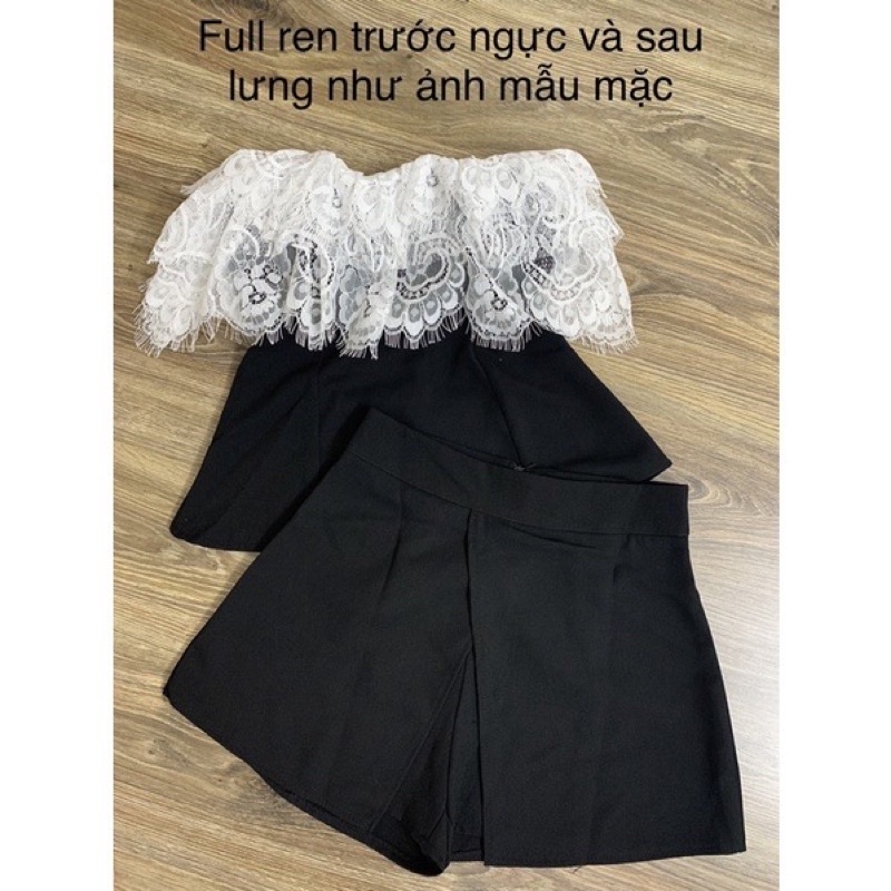 Set áo quây ren + quần giả váy