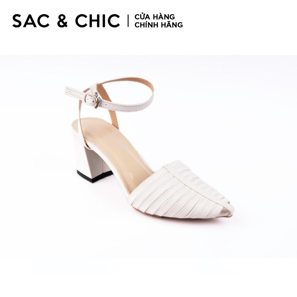 Giày Sandals SDC-20 Gót 6 Phân Mũi Nhọn Phối Dây Đan Ngang Sang Chảnh Sac & Chic