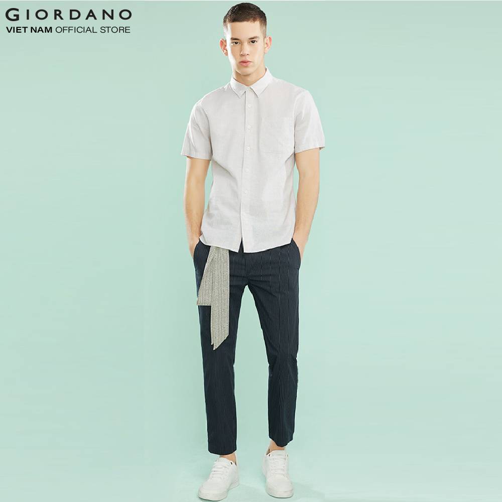 Áo Sơ Mi Linen Oxford Ngắn Tay Giordano 01049202