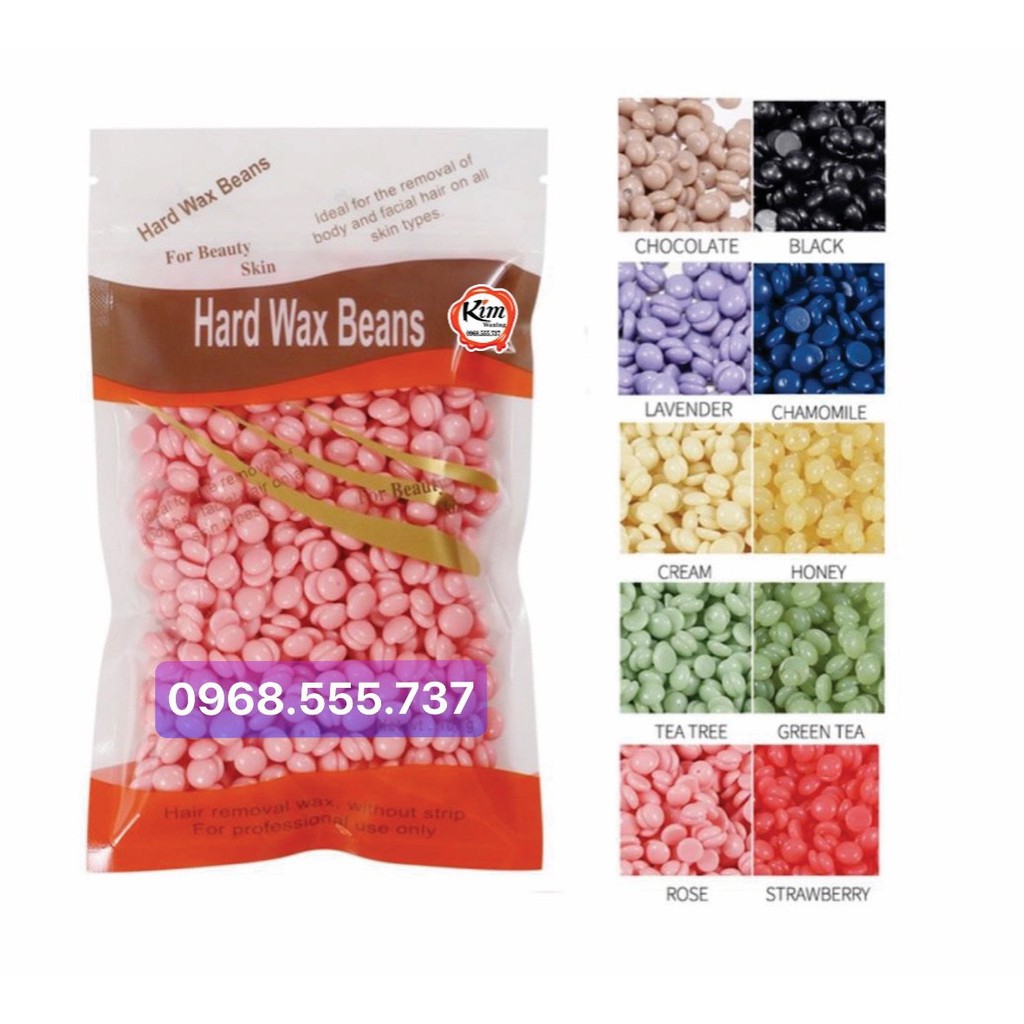 100g Sáp tẩy lông Hard wax beans dạng hạt Viên Lớn Chính hãng Tặng kèm que