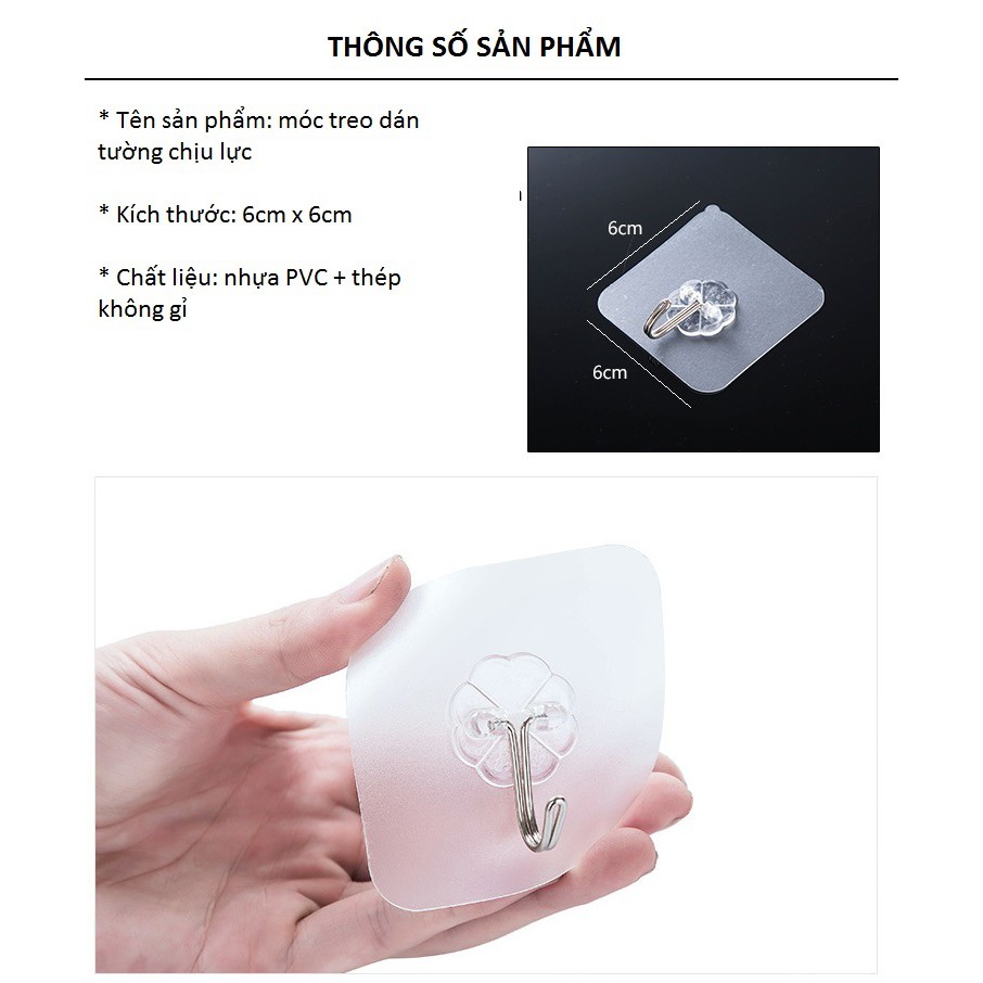 Móc Dán ❤️FREESHIP❤️ Móc Gắn Tường Nhà Tắm Nhà Bếp Dính Chặt Chịu Lực Cao