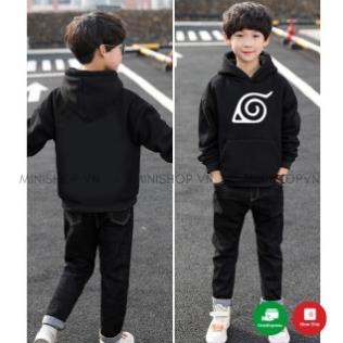 Áo Hoodie Trẻ Em WinBeen In Làng Lá Naruto Form Rộng Vải Nỉ Dầy Ấm Phong Cách Ulzzang