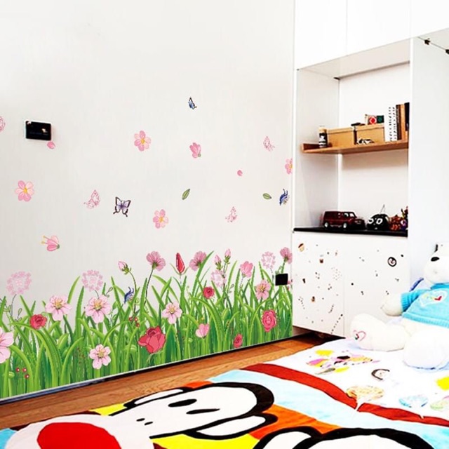 Decal dán chân tường Hoa thuỷ tiên [Cực rẻ] - Tranh dán chân tường Hoa thuỷ tiên có keo sẵn