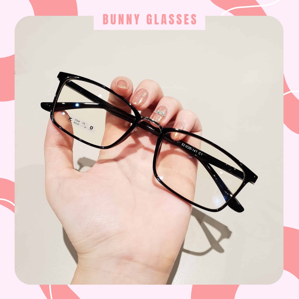 Gọng kính cận mã 2167 đen bóng gọng dẻo siêu bền Bunny