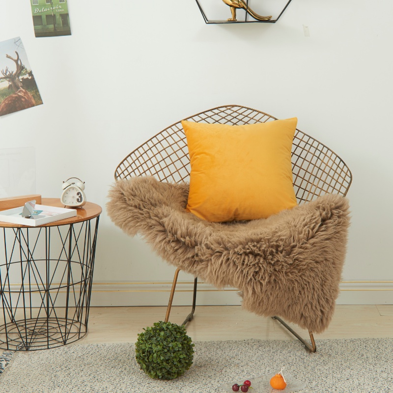 Gối tựa lưng sofa, Vỏ gối nhung trang trí vuông 45x45, hiện đại sang chảnh châu Âu.
